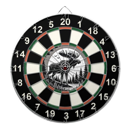 Gewapende eland in Forest Bullseye Dartbord (Voorkant)