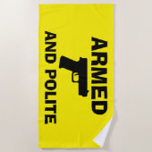 GEWAPENDE EN BELEEFDE strandlaken (Voorkant)