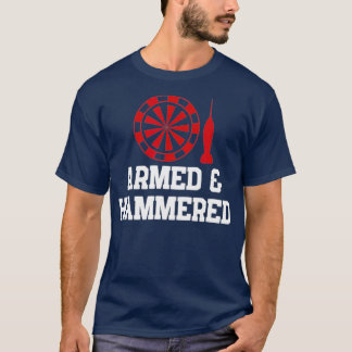 Gewapende en gehamerde grappige darter t-shirt