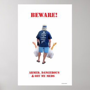 Gewapende en gevaarlijke grote archiefmatte afdruk poster