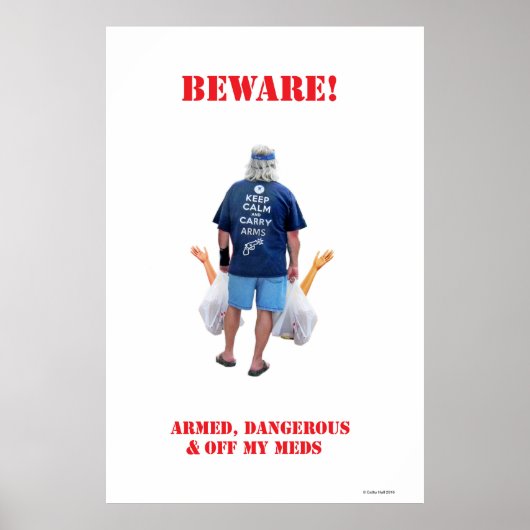 Gewapende en gevaarlijke grote archiefmatte afdruk poster (Voorkant)