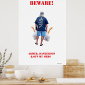 Gewapende en gevaarlijke grote archiefmatte afdruk poster (Keuken)