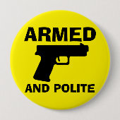 GEWAPENDE EN POLITIEKE Button (Voorkant)