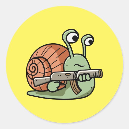 gewapende slak ronde sticker (Voorkant)