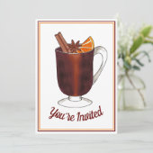 Gewarmde Wijn Welkom Open Huis Housewarming Feest Kaart (Staand voorkant)