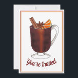 Gewarmde Wijn Welkom Open Huis Housewarming Feest Kaart<br><div class="desc">Uitnodiging bevat een originele illustratie van een mok gewarmde wijn met steranijs, sinaasappel en kaneelstokjes. Personaliseer eenvoudig met uw informatie voor een unieke huisverwarming, open huis, vakantie of welkom thuis feest uitnodiging. Ziet u niet wat u zoekt? Hulp nodig met maatwerk? Neem contact op met Rebecca om iets te laten...</div>