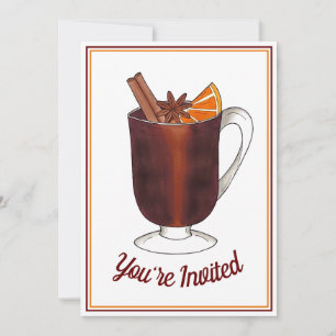 Gewarmde Wijn Welkom Open Huis Housewarming Feest Kaart