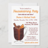 Gewarmde Wijn Welkom Open Huis Housewarming Feestj Kaart (Achterkant)