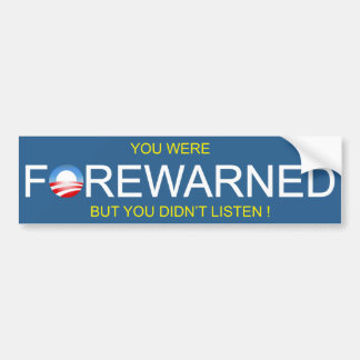Gewarschuwd over Obama Bumpersticker