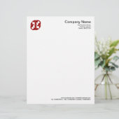 Gewas Cirkel Symbool 03 - Robijnrood Gepersonaliseerd Briefhoofd (Staand voorkant)