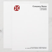 Gewas Cirkel Symbool 03 - Robijnrood Gepersonaliseerd Briefhoofd (Voorkant / Achterkant)