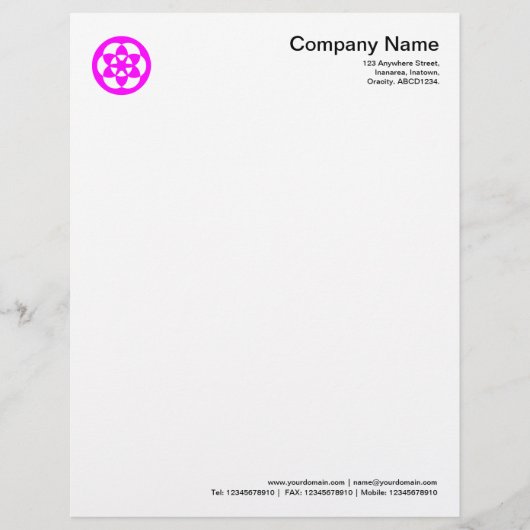 Gewas Cirkel Symbool - Magenta Gepersonaliseerd Briefhoofd (Voorkant)