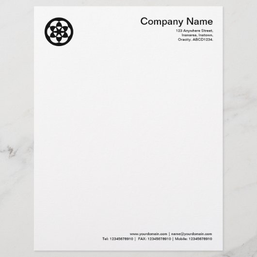 Gewas Cirkel Symbool - Zwart Custom Briefhoofd (Voorkant)
