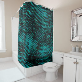 Gewas en gebonden cyaan of mengsel van blauw en gr douchegordijn