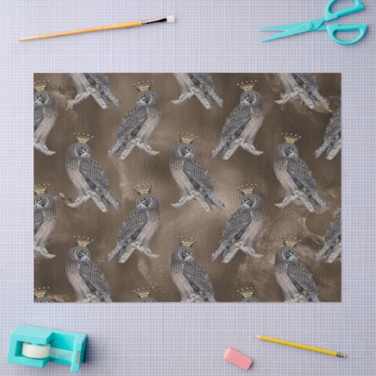 Gewas grijs bezit op bruine ontkoppeling tissuepapier (Craft)