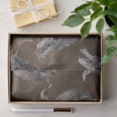 Gewas grijs bezit op bruine ontkoppeling tissuepapier (Geschenk)