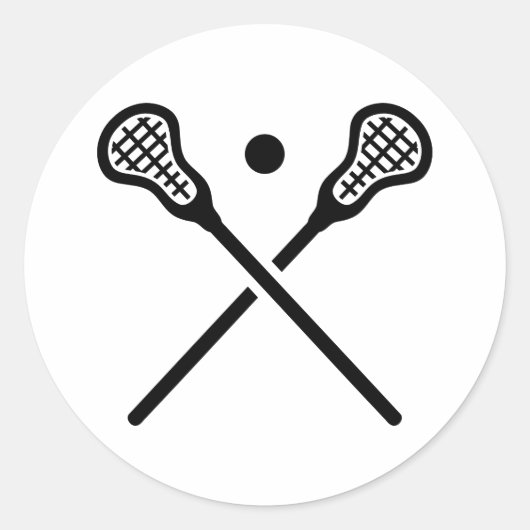 Gewas lacrosse bolletjes ronde sticker (Voorkant)