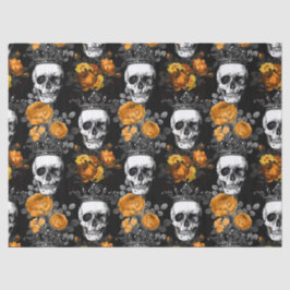 Gewas Skulls met Oranje Rozen ontkoppelen Tissuepapier