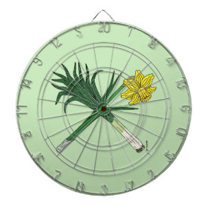 Gewas van leek en diaffodil dartbord