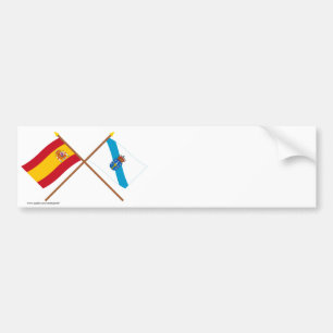Gewasemde vlaggen van Spanje en Galicië Bumpersticker