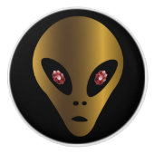Gewassen Gouden Ancient Alien Keramische Knop (Voorkant)