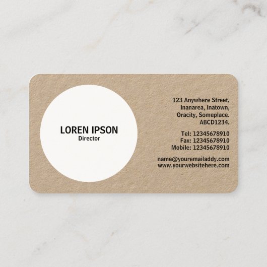 Gewassen - kraft visitekaartje (Achterkant)