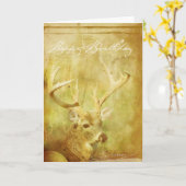 Gewassen schilderij Herten Verjaardag Kaart (Gele Bloem)