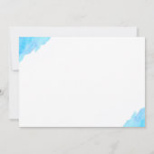 Gewaterverf Blauw Turquoise Bedankkaart (Achterkant)