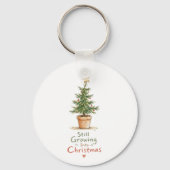 Gewaterverfde kerstboom in pot sleutelhanger (Achterkant)