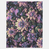 Gewatteerd Abstract bloemontwerp Fleece Deken (Voorkant)