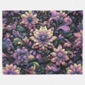 Gewatteerd Abstract bloemontwerp Fleece Deken (Voorkant (Horizontaal))