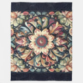 Gewatteerd Abstract bloemontwerp Fleece Deken (Voorkant)