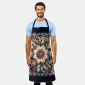 Gewatteerd Abstract bloemontwerp Schort (Gedragen)