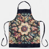 Gewatteerd Abstract bloemontwerp Schort (Voorkant)