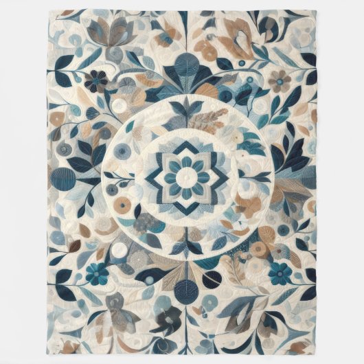 Gewatteerd abstract ontwerp fleece deken (Voorkant)