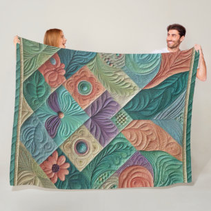 Gewatteerd abstract ontwerp fleece deken