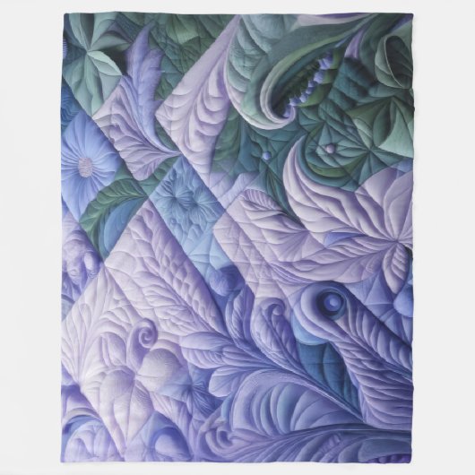 Gewatteerd abstract ontwerp fleece deken (Voorkant)