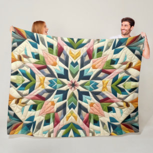 Gewatteerd abstract ontwerp fleece deken