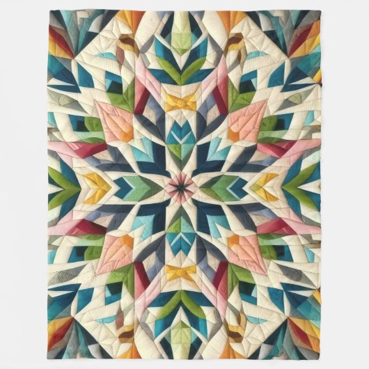 Gewatteerd abstract ontwerp fleece deken (Voorkant)