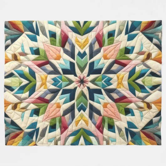 Gewatteerd abstract ontwerp fleece deken (Voorkant (Horizontaal))