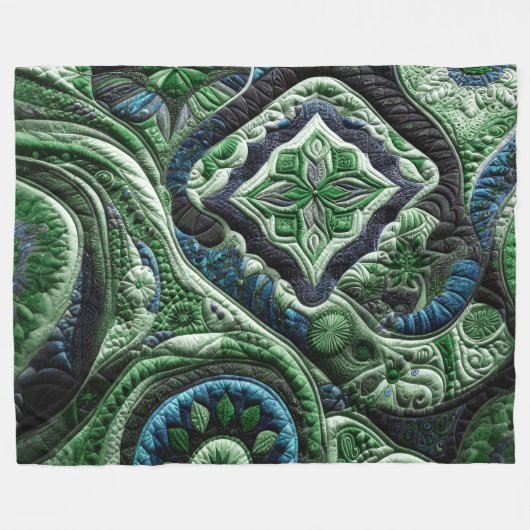 Gewatteerd abstract ontwerp fleece deken (Voorkant (Horizontaal))