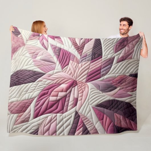 Gewatteerd abstract ontwerp fleece deken (In situ)