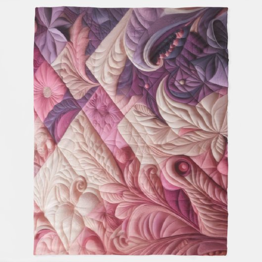 Gewatteerd abstract ontwerp fleece deken (Voorkant)