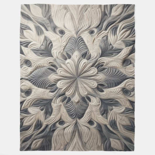 Gewatteerd abstract ontwerp fleece deken (Voorkant)