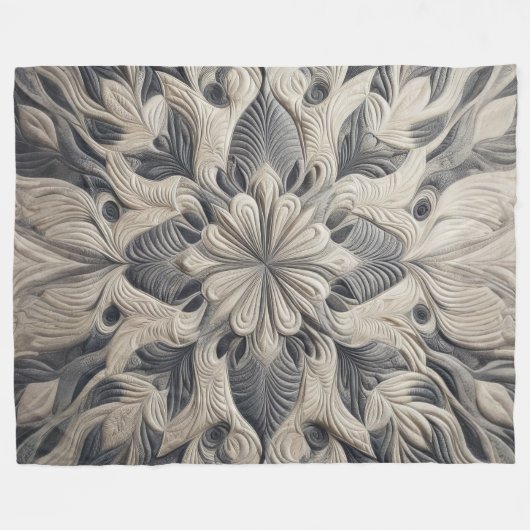 Gewatteerd abstract ontwerp fleece deken (Voorkant (Horizontaal))