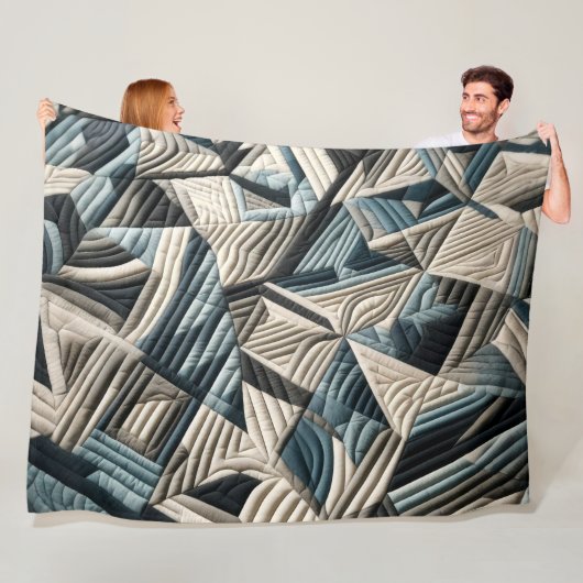 Gewatteerd abstract ontwerp fleece deken (In situ)