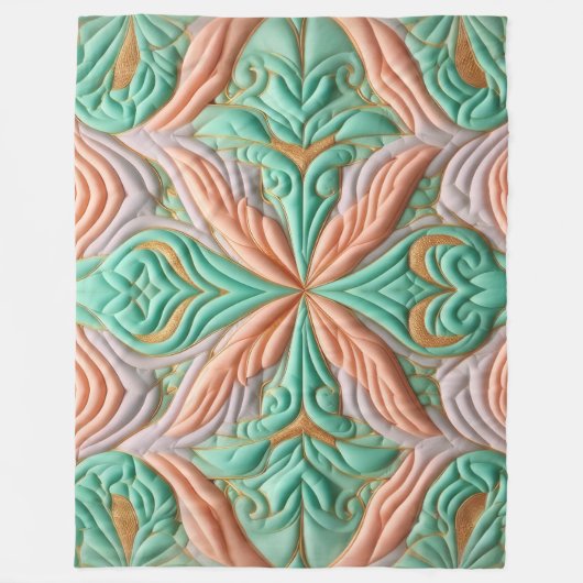 Gewatteerd abstract ontwerp fleece deken (Voorkant)