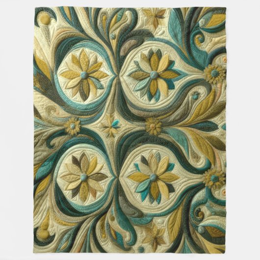 Gewatteerd abstract ontwerp fleece deken (Voorkant)