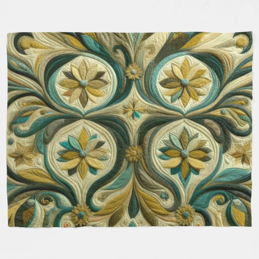 Gewatteerd abstract ontwerp fleece deken (Voorkant (Horizontaal))