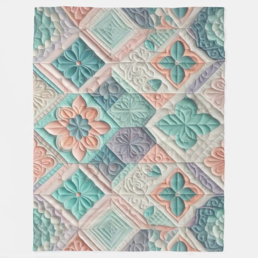 Gewatteerd abstract ontwerp fleece deken (Voorkant)